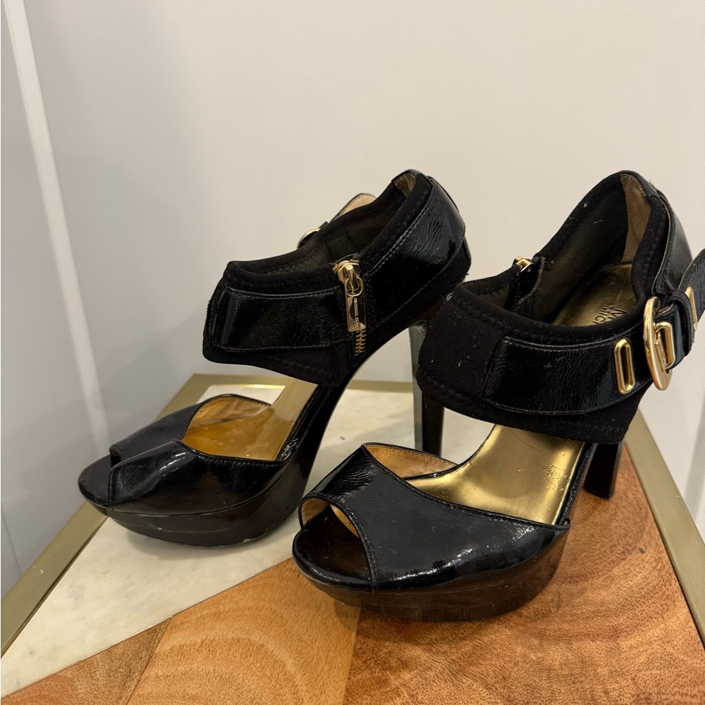 Michael Kors Black and Gold Heels